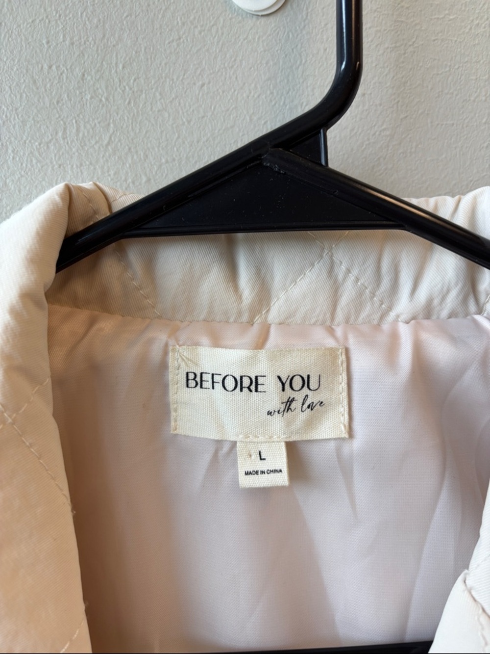 Before You With Love Quilted Sleeveless Vest in Cream - Picture 2 of 6